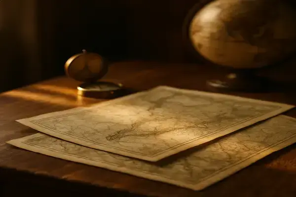 Colecionismo de Mapas Antigos para Decoração Relaxante Vintage
