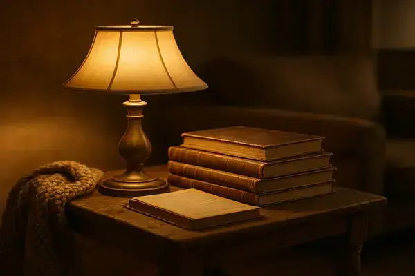 Leitura Relaxante com Luminárias Vintage de Luz Amarela Suave